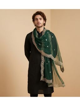 MUFFLY - Men Elegant Twill Green Net Dupatta