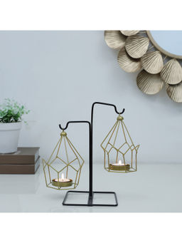 HomeTown - Nyra Metal and Glass Hanging Votive Holder In Gold (Set of 3)