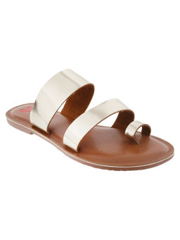 Metro - Womens Gold Flat ChappalsMetro Gold Solid Flats