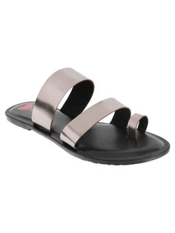 Metro - Womens Gun Metal Flat ChappalsMetro Bronze Solid Flats