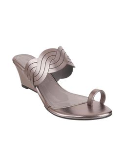 Mochi - Womens Gun Metal Wedges HeelsMochi Grey Solid Heels