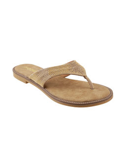 Mochi - Womens Beige Flat ChappalsMochi Beige Flats