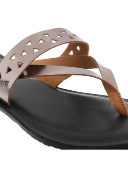 Metro - Womens Gun Metal Flat ChappalsMetro Grey Solid Flats