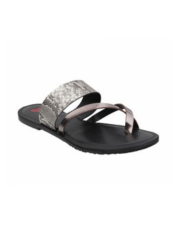 Metro - Womens Gun Metal Flat ChappalsMetro Grey Solid Plain Flats