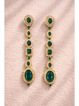 Qunic - Emerald Tide Cascade Green Earrings