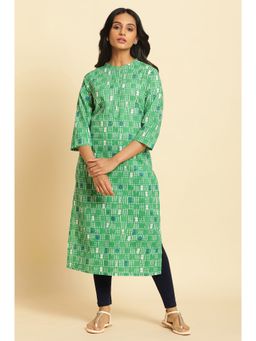 W - Green Geometric Kurta