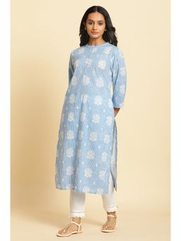 W - Blue Geometric Kurta