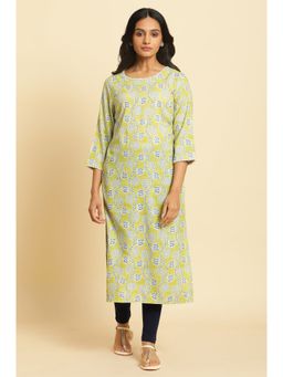 W - Green Floral Kurta