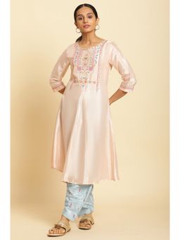 W - Pink Solid Kurta