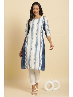 W - White Geometric Kurta