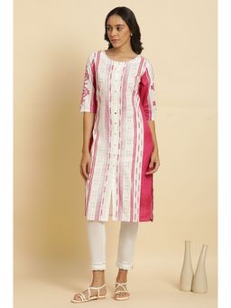 W - Pink Geometric Kurta