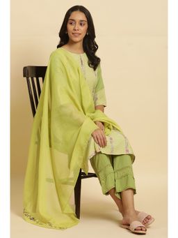 W - Green Floral Dupatta