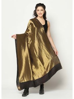 La Vastraa - Reversible Golden-Black Solid Glamour Shawl