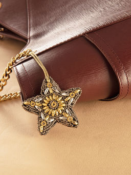 Pipa Bella by Nykaa Fashion - Black-Gold Star Beaded Bag Charm