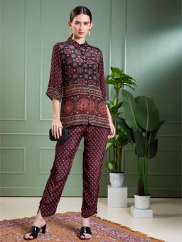 FASHOR - Ethnic Floral Printed Straight Fit Co-Ord Set - Multi-Color