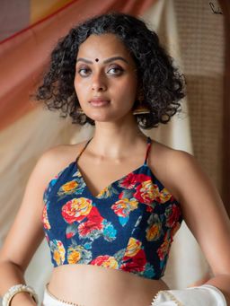 Suta - Multicolor Sleeveless Cotton Padded Stitched Blouse