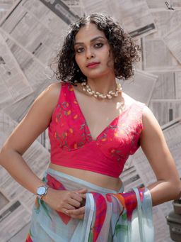 Suta - Pink Sleeveless Cotton Padded Stitched Blouse