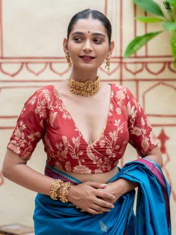 Suta - Maroon Reversible Padded Stitched Blouse