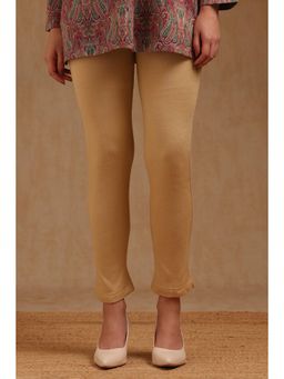 Soch - Womens Beige Acrylic Solid Jeggings