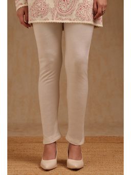 Soch - Womens Off White Acrylic Solid Jeggings