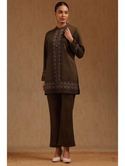 Soch - Womens Brown Acrylic Ethnic Motifs Co-Ord Set