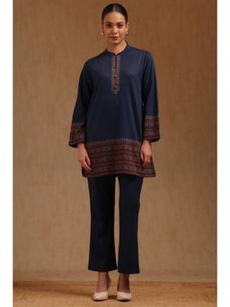 Soch - Womens Blue Acrylic Ethnic Motifs Co-Ord Set