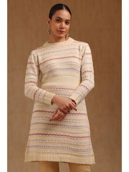 Soch - Womens Cream Acrylic Knitted Tunic