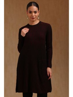 Soch - Womens Black Acrylic Striped Tunic