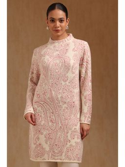 Soch - Womens Off White Acrylic Paisley Printed Tunic