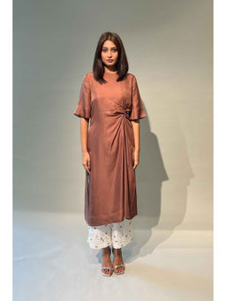 Rukinder Kumar - Knot Brown Kurta With Pant