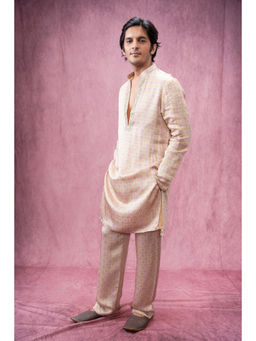 Lavina sippy - Printed Silk Kurta With Embroidered Bandhi