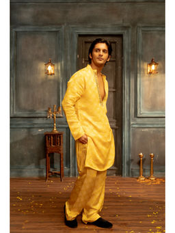 Lavina sippy - Printed Silk Kurta With Embroidered Collar