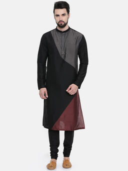 MAYANK MODI - The Trio Cotton Silk Kurta Set With Churidar