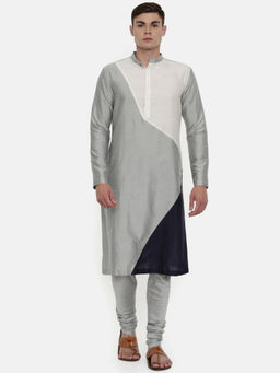 MAYANK MODI - The Trio Cotton Silk Kurta Set With Churidar
