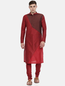MAYANK MODI - The Trio Cotton Silk Kurta Set With Churidar