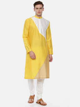 MAYANK MODI - The Tri Color Kurta Set With Churidar