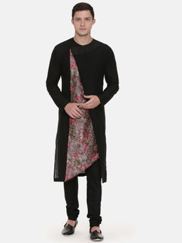 MAYANK MODI - Silk Chanderi Printed Kurta Set With Churidar