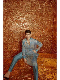 Nirmooha - Grey Printed Kurta and Pant Set