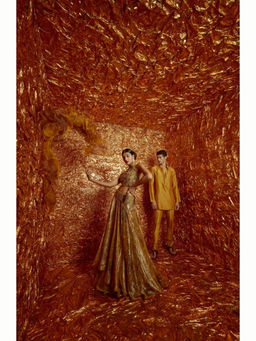 Nirmooha - Mustard Short Kurta and Pant Set