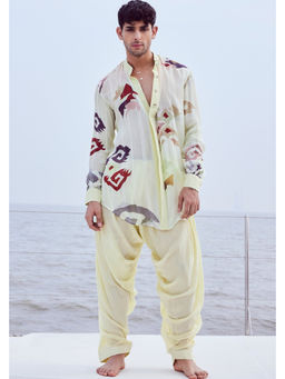 Nirmooha - Ivory Patola Printed Kurta Shirt with Patiala
