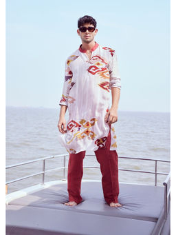 Nirmooha - Rust Patola Printed kurta and Pants