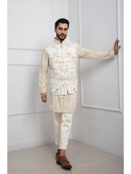SMRITI - Gilded Ivory Kurta and Pant with Nehru Jacket