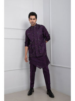 SMRITI - Purple Onyx Kurta and Pant with Nehru Jacket
