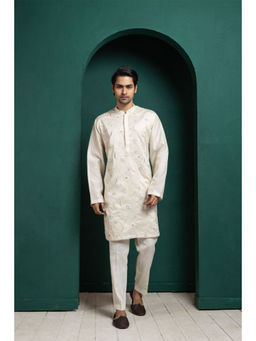 SMRITI - Ivory Floral Elegance Kurta and Pant
