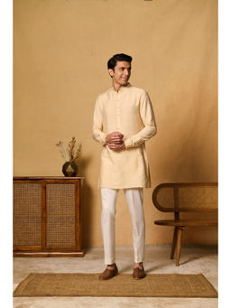 Philocaly - Panth Slim Fit Solid Yellow Kurta