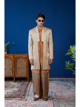 Philocaly - Rivat Set Slim Fit Solid Kurta And Jacket With Pant