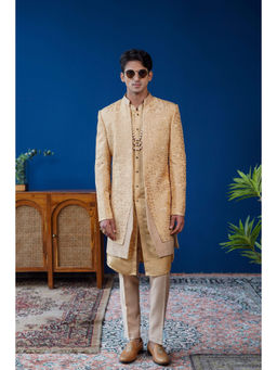 Philocaly - Amber Set Slim Fit Embroidered Jacket And Kurta With Pant