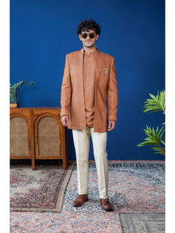 Philocaly - Ujjwal Rust Kurta With Jacket