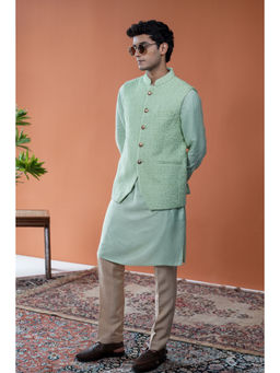 Philocaly - Auric Blue Kurta With Bandi