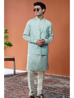 Philocaly - Shobhit Set Slim Fit Printed Bandi And Kurta With Pant